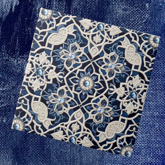 Moroccan Mediterranean Faux Diamond Tile Pattern タイル