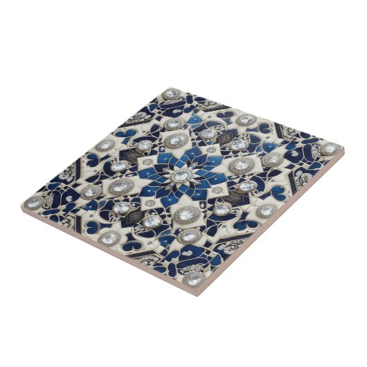 Moroccan Mediterranean Faux Diamond Tile Pattern タイル (側面)