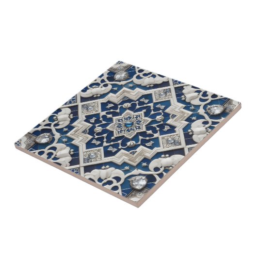 Moroccan Mediterranean Faux Diamond Tile Pattern タイル (側面)
