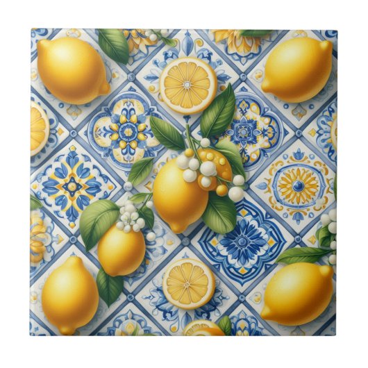 Moroccan Mediterranean Lemons  タイル (正面)