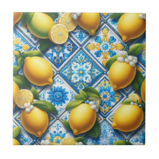Moroccan Mediterranean Lemons  タイル (正面)