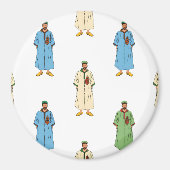 Moroccan Men in Djellaba Pattern マグネット (正面)