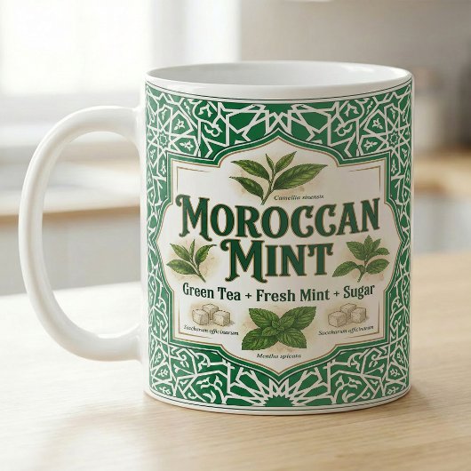 Moroccan Mint Tea Botanical Recipe コーヒーマグカップ