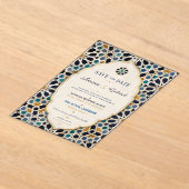 Moroccan Mosaic Elegant Mediterranean アクリル招待状 (レイダウン)