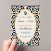  Moroccan Mosaic Elegant Mediterranean  アクリル招待状 (インサイチュ (ポータブル))