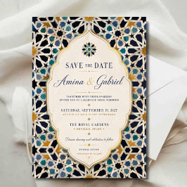 Moroccan Mosaic Elegant Mediterranean セーブザデート