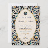  Moroccan Mosaic Elegant Mediterranean  セーブザデート (正面)