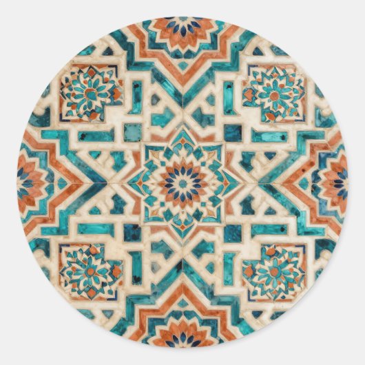 Moroccan Mosaic Pattern ラウンドシール (正面)