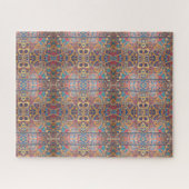 Moroccan mosaic red gold turquoise geometric art  ジグソーパズル (横)