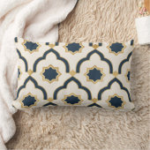 Moroccan mug, navy blue gold, geometric pattern, i ランバークッション (ブランケット)
