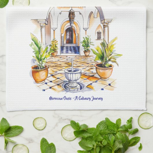 Moroccan Oasis - A Culinary Journey Kitchen Towels キッチンタオル (折り畳み)