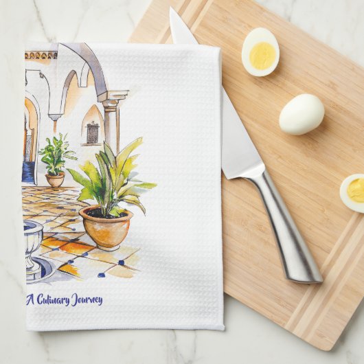 Moroccan Oasis - A Culinary Journey Kitchen Towels キッチンタオル (四つ折り)