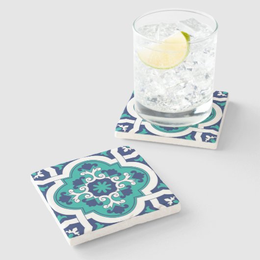 Moroccan Oasis Mosaic for Luxury Mediterranean  ストーンコースター (横)