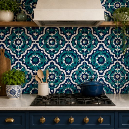 Moroccan Oasis Mosaic for Luxury Mediterranean タイル