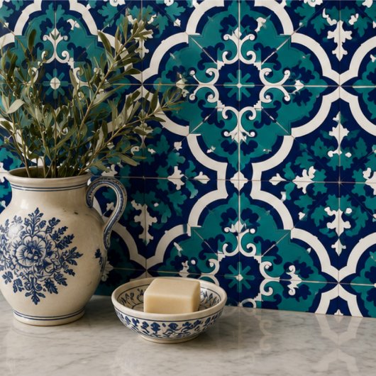 Moroccan Oasis Mosaic for Luxury Mediterranean タイル