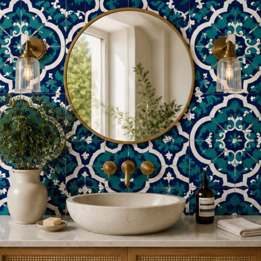 Moroccan Oasis Mosaic for Luxury Mediterranean タイル