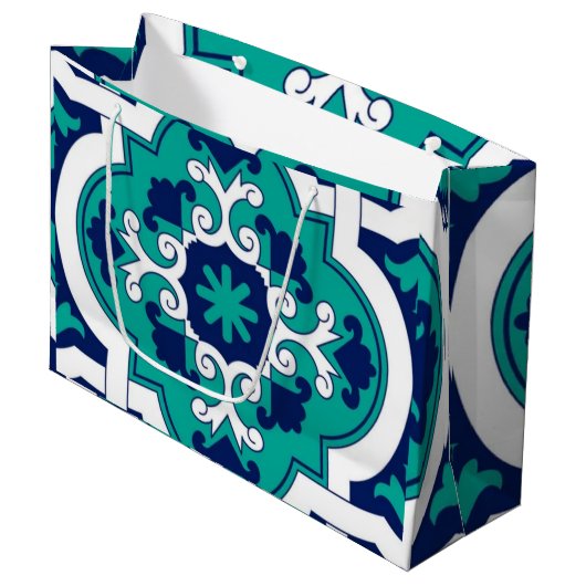 Moroccan Oasis Mosaic for Luxury Mediterranean  ラージペーパーバッグ (正面アングル)