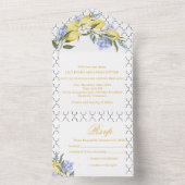 Moroccan Pattern Mediterranean Lemon Wedding  オールインワン招待状 (内側)