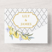 Moroccan Pattern Mediterranean Lemon Wedding  オールインワン招待状 (裏面)