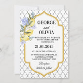 Moroccan Pattern Mediterranean Lemon Wedding 招待状 (正面)