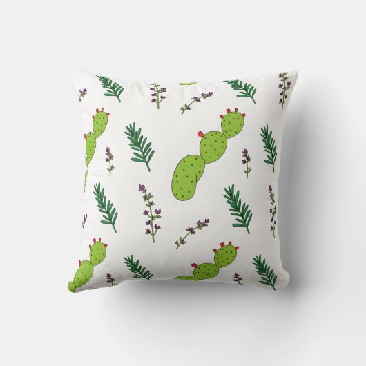 Moroccan Prickly Pear Cactus Pattern クッション (裏面)