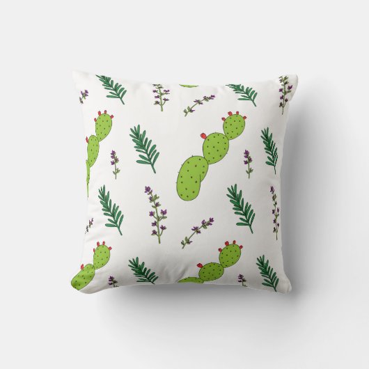 Moroccan Prickly Pear Cactus Pattern クッション (正面)