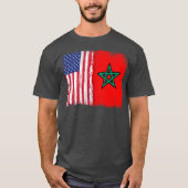 Moroccan Roots Half American Morocco Flag Moorish Tシャツ (正面)