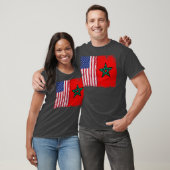 Moroccan Roots Half American Morocco Flag Moorish Tシャツ (ユニセックス)