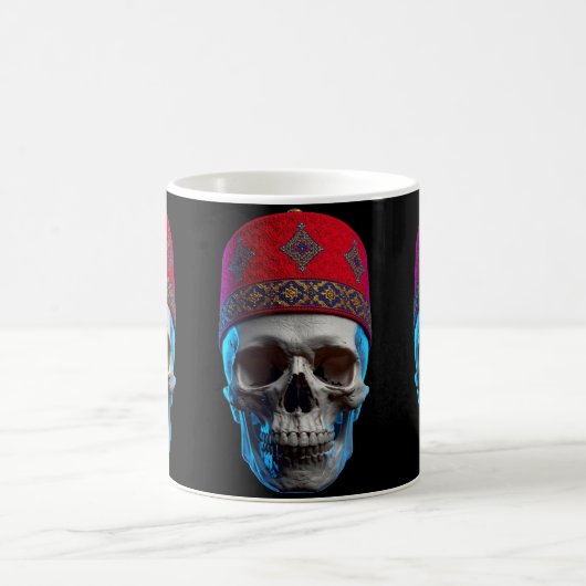 Moroccan Skull Art コーヒーマグカップ (中央)