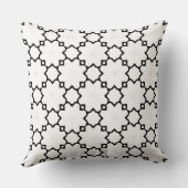 Moroccan Star Lattice Black and White Pattern クッション (裏面)