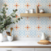 Moroccan style tile flower orange grey summer タイル