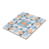 Moroccan style tile geometric orange blue summer タイル (側面)