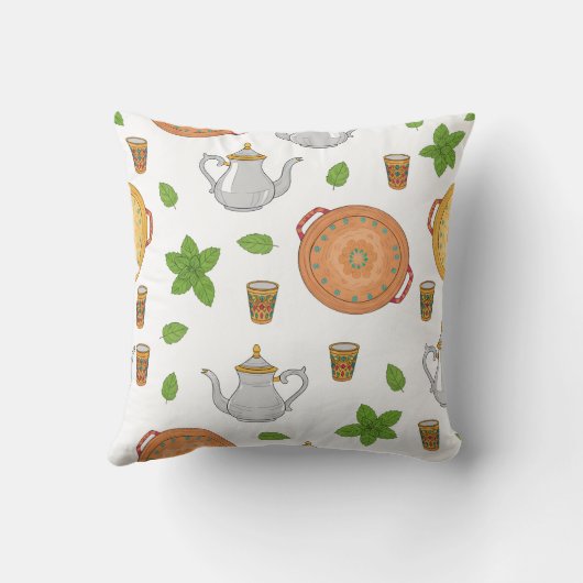 Moroccan Tea & Tajine Pattern クッション (裏面)