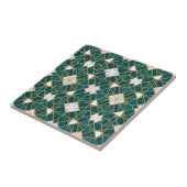 Moroccan Teal and Gold Islamic Geometric Seamless  タイル (側面)
