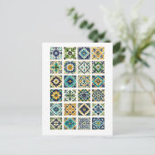 Moroccan Tile Collage Illustration ポストカード (スタンド正面)