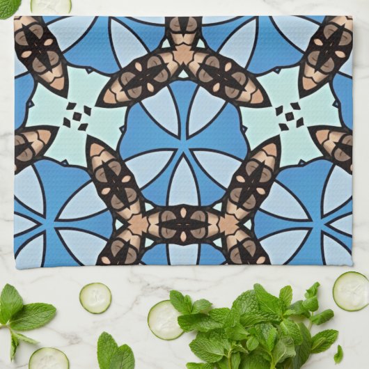 Moroccan Tile Pattern -2 キッチンタオル (折り畳み)