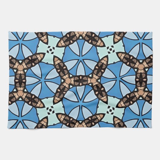 Moroccan Tile Pattern -2 キッチンタオル (横)