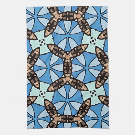 Moroccan Tile Pattern -2 キッチンタオル (縦)
