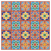 Moroccan Tile Pattern Fabric Quilting Sewing ファブリック (クローズアップ)