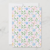 Moroccan Tile Tropical Hibiscus Wedding 招待状 (裏面)