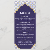 Moroccan Tile Wedding Menu Card メニュー (正面)