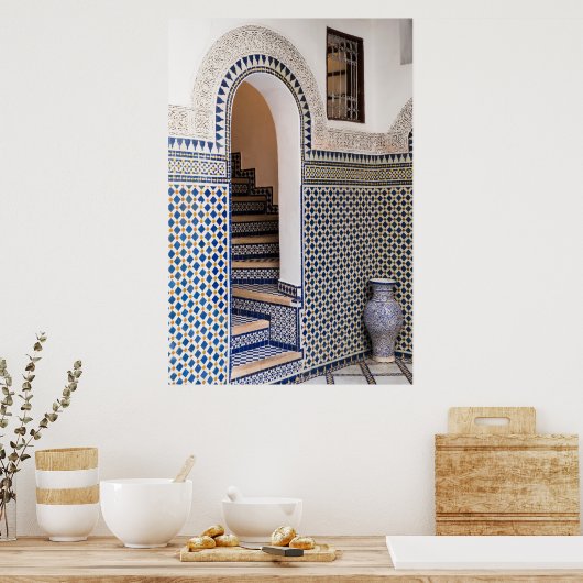 Moroccan Tiled Doorway ポスター (キッチン)