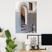 Moroccan Tiled Doorway ポスター (ホームオフィス)