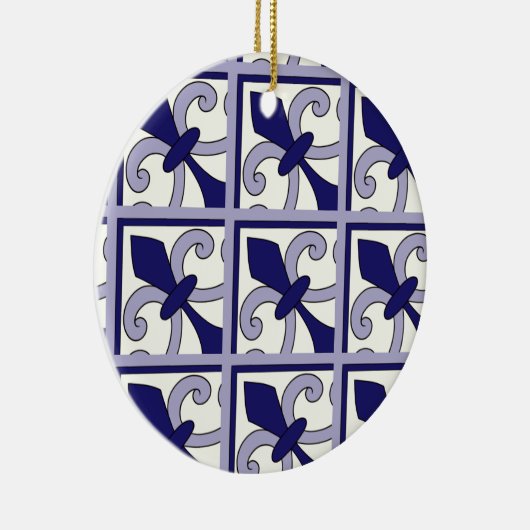 Moroccan Tiles Pattern #2 セラミックオーナメント (右)