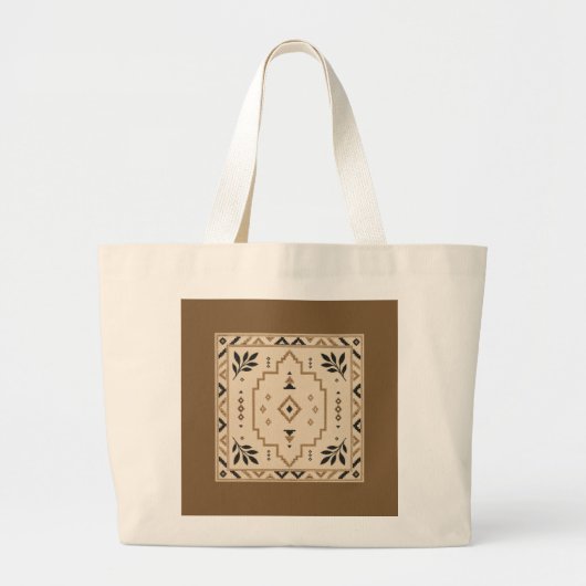 Moroccan Tribal Diamond Elegant Tote Bag ラージトートバッグ (正面)