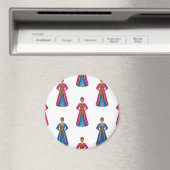 Moroccan Woman in Traditional Dress Pattern マグネット (インサイチュ (食洗機))