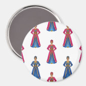 Moroccan Woman in Traditional Dress Pattern マグネット (正面/裏面)