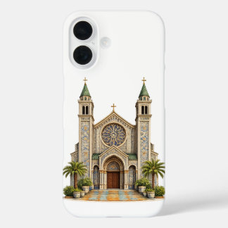 Moroccan Zellige Church iPhone 16 Case Elegant Arc 16ケース