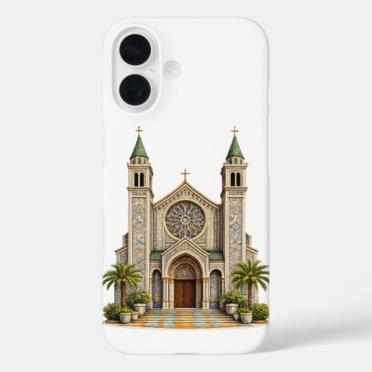 Moroccan Zellige Church iPhone 16 Case Elegant Arc Case-Mate iPhoneケース (裏面)