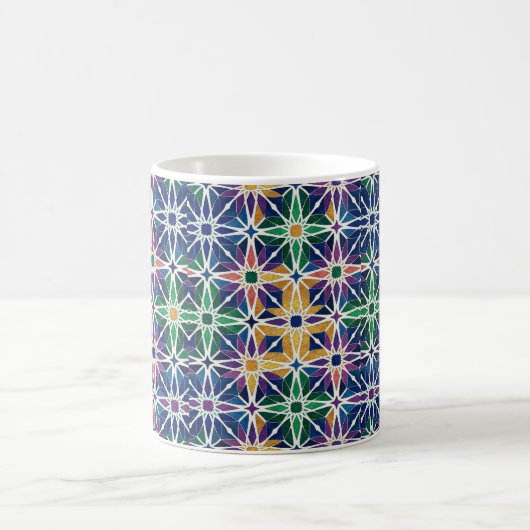 Moroccan Zellige Geometric Tile Pattern  コーヒーマグカップ (中央)